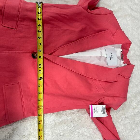 A.L.C. Size 0 Coral Donovan Linen Blend Blazer Jacket Preppy Heritage Old Money - Picture 10 of 14